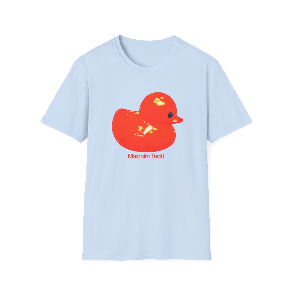Red Rubber Duck T-Shirt | Retro Icon, Malcolm Todd Text | Malcolm Todd - alternate angle 2, merchandise