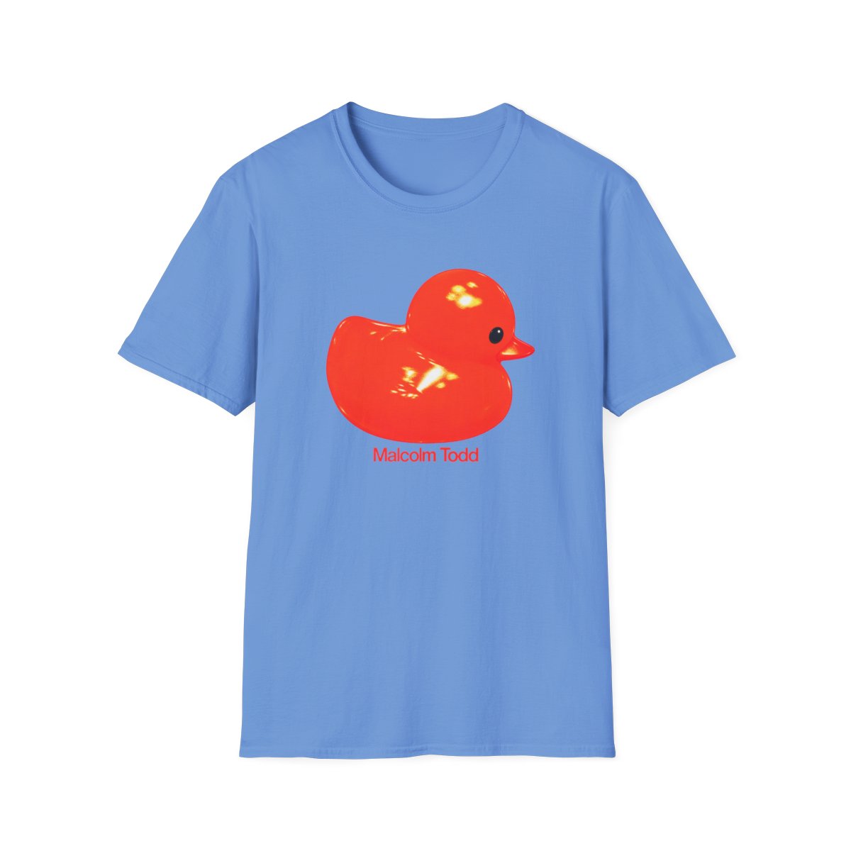 Red Rubber Duck T-Shirt | Retro Icon, Malcolm Todd Text | Malcolm Todd - alternate angle 3, merchandise