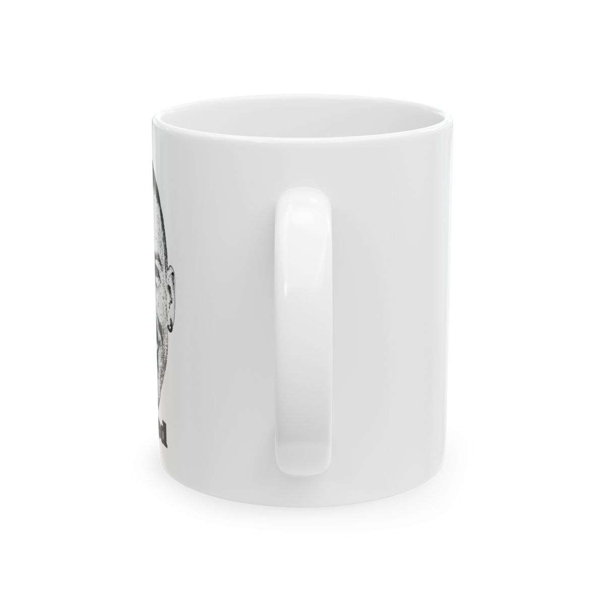 Monochrome Half-Face Portrait Mug | Ceramic Coffee Cup | Malcolm Todd - alternate angle 2, merchandise