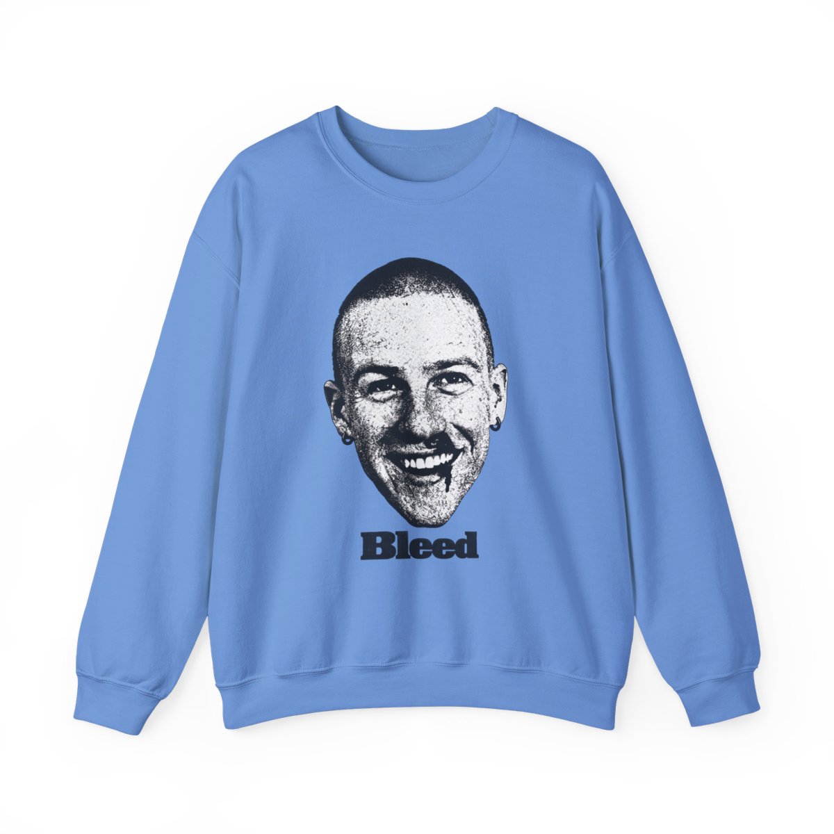 Smiling Face Portrait Sweatshirt | Bleed Text | Malcolm Todd - alternate angle 5, merchandise