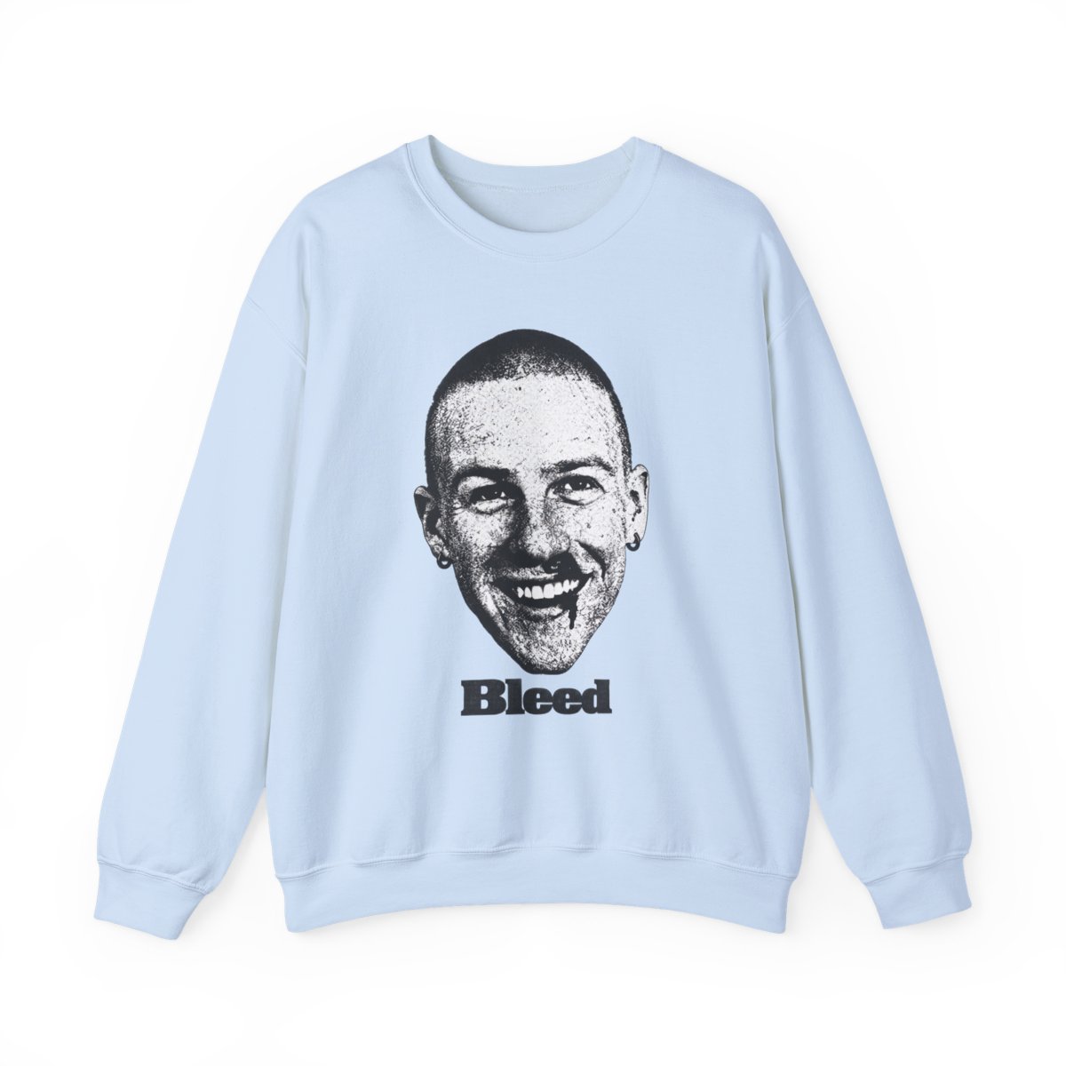 Smiling Face Portrait Sweatshirt | Bleed Text | Malcolm Todd - alternate angle 4, merchandise