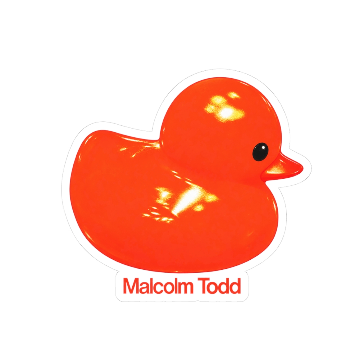 Red Rubber Duck Malcolm Todd Kiss-Cut Sticker | Malcolm Todd